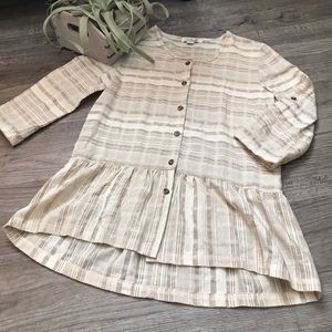 Simply Noelle, Button-Down Peplum Shirt